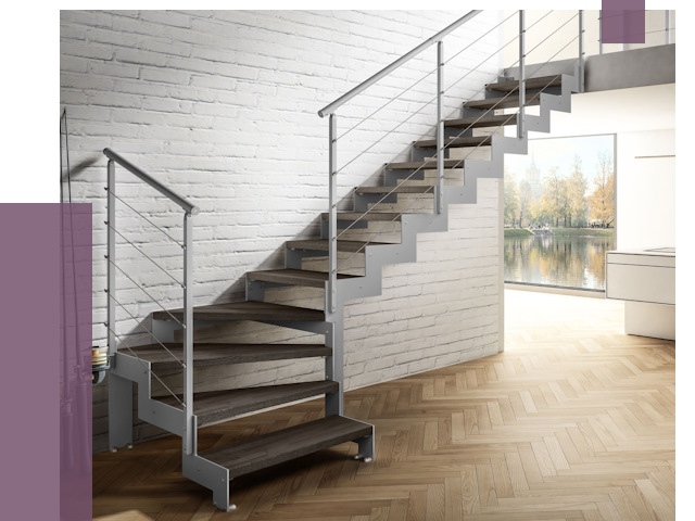 Г-образные лестницы под ключ в Ухте от 36703 руб. | ПРОЛЁТ-Хта