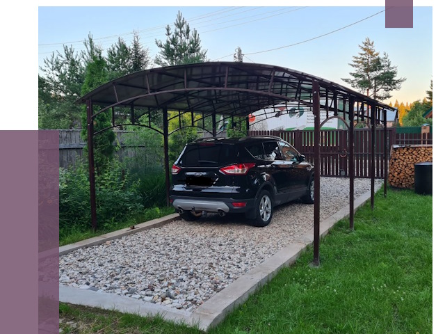 Навесы для автомобиля в Ухте от 13011 руб.  | ПРОЛЁТ-Хта