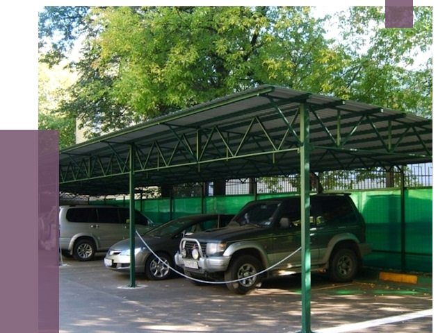 Навесы для парковки в Ухте от 79481 руб. заказать | ПРОЛЁТ-Хта