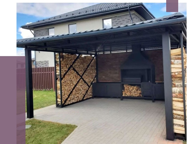 Навесы для барбекю в Ухте от 12606 руб. под ключ | ПРОЛЁТ-Хта