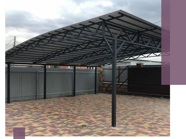 Металлические навесы под ключ в Ухте — изготовление и монтаж