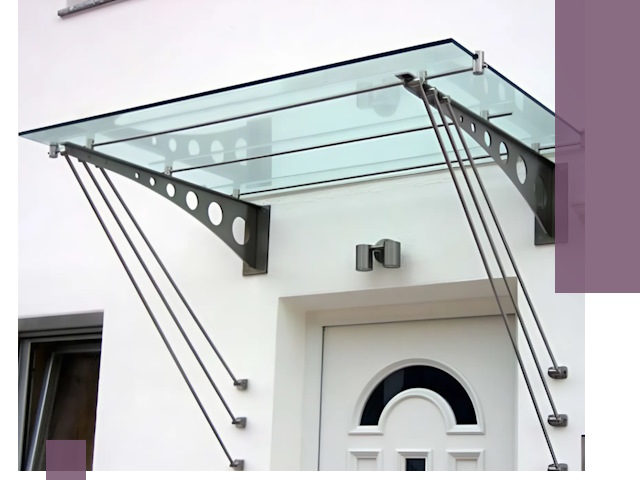 Козырьки над входом под ключ в Ухте — изготовление и монтаж