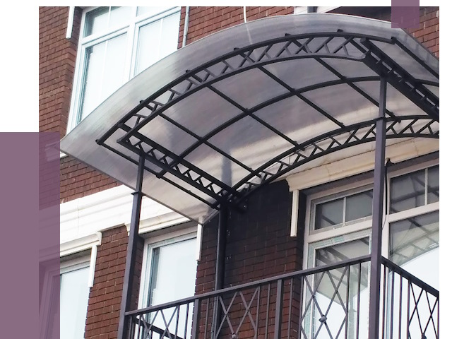 Козырьки над балконом в Ухте от 8556 руб.  | ПРОЛЁТ-Хта