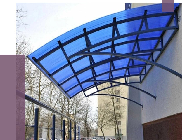 Козырьки из поликарбоната в Ухте от 4253 руб. под ключ | ПРОЛЁТ-Хта