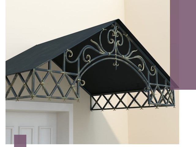 Двускатные металлические козырьки под ключ в Ухте